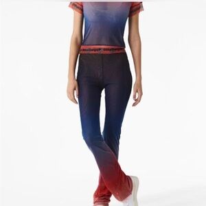 OTTOLINGER GRADIENT MESH STRAIGHT LEG LEGGINGS XS